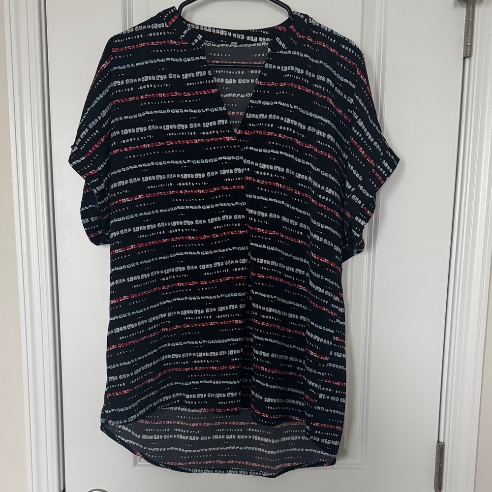 Striped Black and Red Women's Top
